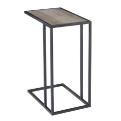 23" Modern Rectangle Two-Tone C Side Table With Metal Base - Saracina Home -HOMCOM Store GUEST 60d202d8 3d4a 432c abd0 7647db4d46f5