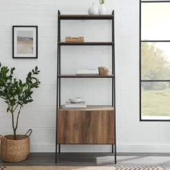 72" Open Shelf And Closed Storage Cabinet Ladder Bookcase - Saracina Home -HOMCOM Store GUEST 63ba128c 347b 49bc b7d3 5a205f7232df