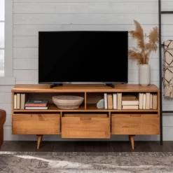 Cara Mid-Century Modern 3 Drawer TV Stand For TVs Up To 65" - Saracina Home 31 Cara Mid-Century Modern 3 Drawer TV Stand For TVs Up To 65" - Saracina Home -HOMCOM Store GUEST 6406604d 1ec4 4548 a085 d7d44d4bfcce