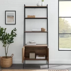72" Open Shelf And Closed Storage Cabinet Ladder Bookcase - Saracina Home -HOMCOM Store GUEST 6884917e 6feb 464d 9a56 e3dd05df4cc1