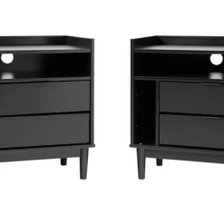 2pk Mid-Century Modern Solid Wood 2 Drawer Storage Nightstands - Saracina Home 16 2pk Mid-Century Modern Solid Wood 2 Drawer Storage Nightstands - Saracina Home -HOMCOM Store GUEST 68ea8919 fae8 48c6 aef2 14de0162909c
