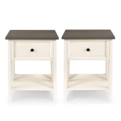Set Of 2 Farmhouse Single Drawer V Frame Nightstands - Saracina Home 24 Set Of 2 Farmhouse Single Drawer V Frame Nightstands - Saracina Home -HOMCOM Store GUEST 69c1cb7f c5f8 45c8 a09a c17d10dc02f9
