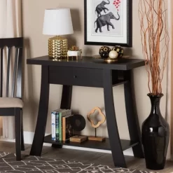 Herman Wood 1 Drawer Console Table - Baxton Studio 17 Herman Wood 1 Drawer Console Table - Baxton Studio -HOMCOM Store GUEST 6dfb530e c57a 4610 b13b 931c5ecad9da