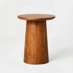 Round Wood Pedestal Accent Side Table - Hearth & Hand™ With Magnolia -HOMCOM Store GUEST 6f4c069f c2f0 4139 90f4 d2903dac3dc4