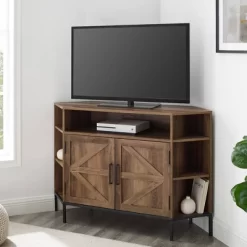 Atticus Modern Farmhouse 2 Door Corner TV Stand For TVs Up To 55" Rustic Oak - Saracina Home 15 Atticus Modern Farmhouse 2 Door Corner TV Stand For TVs Up To 55" Rustic Oak - Saracina Home -HOMCOM Store GUEST 754db8fd 8a36 4b58 b192 cb00f68d49c3