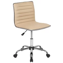 Emma And Oliver Low Back Designer Armless Ribbed Swivel Task Office Chair -HOMCOM Store GUEST 759c934d ed70 43b7 b454 ed58984d1c4a