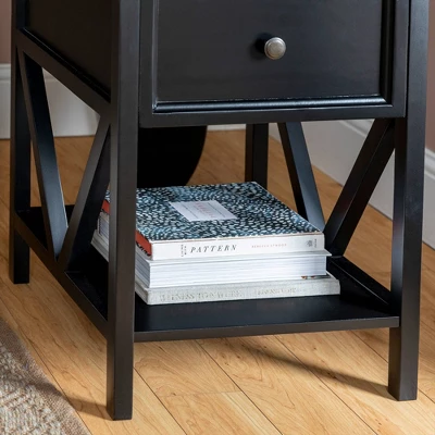 Set Of 2 Farmhouse Single Drawer V Frame Nightstands - Saracina Home 8 Set Of 2 Farmhouse Single Drawer V Frame Nightstands - Saracina Home - Image 8