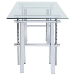 Statham Glass Top Adjustable Sawhorse Standing Desk Chrome - Coaster -HOMCOM Store GUEST 77bd7e9e cdb6 4b2c 9af8 29c17131f354