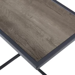 23" Modern Rectangle Two-Tone C Side Table With Metal Base - Saracina Home -HOMCOM Store GUEST 77bdb3db d84e 4ebf 93b9 e7087881dc0f