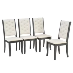 6 PCS Retro Dining Set With Unique-designed Table And Upholstered Chair-ModernLuxe 18 6 PCS Retro Dining Set With Unique-designed Table And Upholstered Chair-ModernLuxe -HOMCOM Store GUEST 78a4aa99 c2e8 4e31 be9f 1d3d57e22a8b