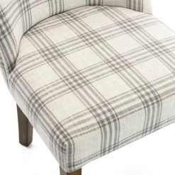 2pk Harman Contemporary Upholstered Plaid Dining Chairs Gray/Light Beige/Brown - Christopher Knight Home -HOMCOM Store GUEST 793708fc 66d6 4dbd 9662 90ab594403d9