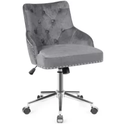 Tangkula Velvet Desk Chair Upholstered 360°Swivel Height Adjustable Rolling Office Chair For Office Bedroom Living Room 18 Tangkula Velvet Desk Chair Upholstered 360°Swivel Height Adjustable Rolling Office Chair For Office Bedroom Living Room -HOMCOM Store GUEST 7e9629cf d986 48e5 8dd8 8904994c4108
