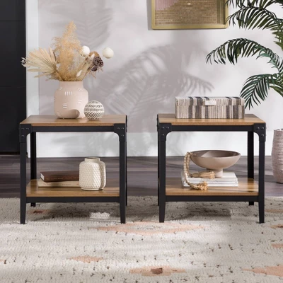 Set Of 2 Benny Urban Industrial Angle Iron Side Tables - Saracina Home 11 Set Of 2 Benny Urban Industrial Angle Iron Side Tables - Saracina Home - Image 11