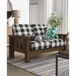 Jovie Gingham Rustic Loveseat - HOMES: Inside + Out 10 Jovie Gingham Rustic Loveseat - HOMES: Inside + Out -HOMCOM Store GUEST 811faadd dc28 48fc 8c06 09255a27cd4d