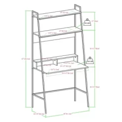 36" Writing Desk With Open Storage Ladder Bookshelf - Saracina Home 20 36" Writing Desk With Open Storage Ladder Bookshelf - Saracina Home -HOMCOM Store GUEST 864304e3 a53d 48ed b6aa 1e59ab6b9550