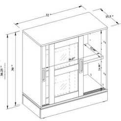 32" Promontory Sliding Glass 2 Door Cabinet - Threshold™ Designed With Studio McGee -HOMCOM Store GUEST 886a1690 8c08 4bfa 84cf 5fb1b76c3fe4