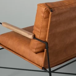 Faux Leather & Metal Accent Chair - Black/Brown - Hearth & Hand™ With Magnolia -HOMCOM Store GUEST 888ba238 34ac 4f97 8dd6 ab72ff74e45c