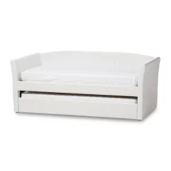 Twin Camino Modern And Contemporary Faux Leather Upholstered Daybed With Guest Trundle Bed - Baxton Studio 13 Twin Camino Modern And Contemporary Faux Leather Upholstered Daybed With Guest Trundle Bed - Baxton Studio -HOMCOM Store GUEST 8c50bd10 39aa 4377 8172 b3bffc60c94e