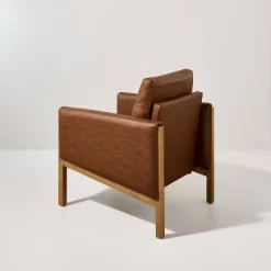 Faux Leather Upholstered Accent Arm Chair - Cognac - Hearth & Hand™ With Magnolia -HOMCOM Store GUEST 8dd6e260 8922 4383 a370 058b5ae59a93