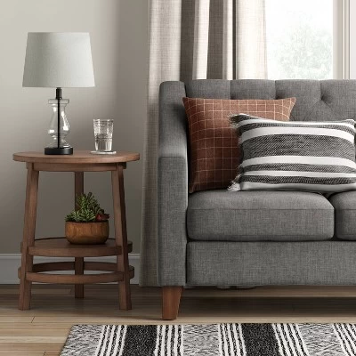 Haverhill Round Wood End Table Weathered Brown - Threshold™ 1 Haverhill Round Wood End Table Weathered Brown - Threshold™