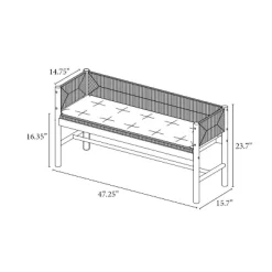 Elden Wood Bench With Woven Back And Loose Cushion Seat - Threshold™ Designed With Studio McGee -HOMCOM Store GUEST 8f053347 15e4 4064 81c1 72a38bf0a4d6