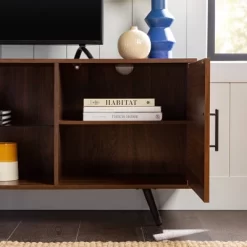 2 Door Mid-Century Modern Wood Storage TV Stand For TVs Up To 80" - Saracina Home -HOMCOM Store GUEST 910fe446 d949 4eab 8f55 84b563e374b2