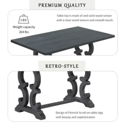 6 PCS Retro Dining Set With Unique-designed Table And Upholstered Chair-ModernLuxe 14 6 PCS Retro Dining Set With Unique-designed Table And Upholstered Chair-ModernLuxe -HOMCOM Store GUEST 92a39d7a d42d 44b6 af94 926854eed90a