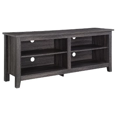 Transitional 4 Cubby Wood Open Storage TV Stand For TVs Up To 65"- Saracina Home 11 Transitional 4 Cubby Wood Open Storage TV Stand For TVs Up To 65"- Saracina Home - Image 11