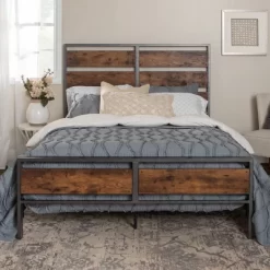 Queen Urban Chic Metal And Wood Plank Bed Brown - Saracina Home 13 Queen Urban Chic Metal And Wood Plank Bed Brown - Saracina Home -HOMCOM Store GUEST 9ba450b4 e465 46ef 9f8f 881f1960dbc8