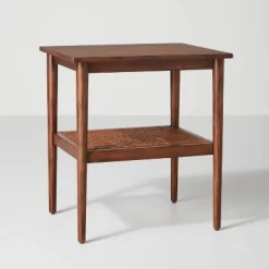 Wood & Cane Square Accent Side Table - Hearth & Hand™ With Magnolia -HOMCOM Store GUEST 9bbf67fe f923 4dc6 a0b9 a19f79ce460c