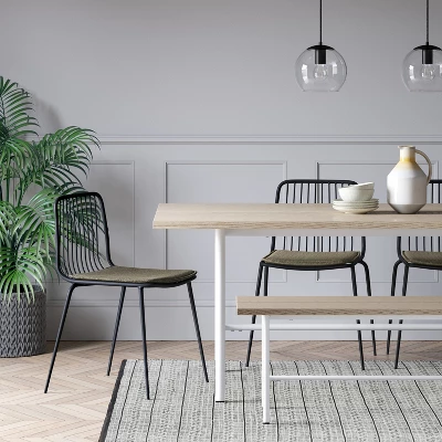 Set Of 2 Sodra Rounded Seat Wire Dining Chair Black - Threshold™ 1 Set Of 2 Sodra Rounded Seat Wire Dining Chair Black - Threshold™