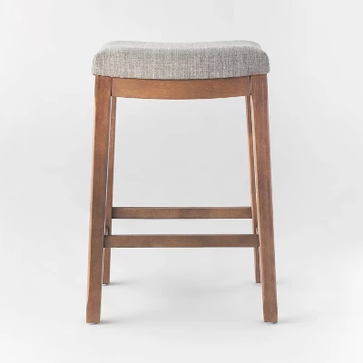 Candor Wood And Upholstered Saddle Counter Height Barstool - Threshold™ 2 Candor Wood And Upholstered Saddle Counter Height Barstool - Threshold™ - Image 2