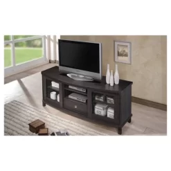 Walda Wood Cabinet With 2 Sliding Doors And 1 Drawer TV Stand For TVs Up To 60" Dark Brown/Gray - Baxton Studio 7 Walda Wood Cabinet With 2 Sliding Doors And 1 Drawer TV Stand For TVs Up To 60" Dark Brown/Gray - Baxton Studio -HOMCOM Store GUEST 9f09957a a777 49ef 99ba 842d275e8cda