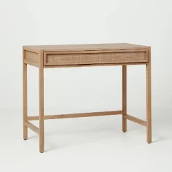 Wood & Cane Transitional Writing Desk - Hearth & Hand™ With Magnolia -HOMCOM Store GUEST 9f171552 9800 4052 8e19 8f68524075d5