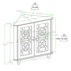 2 Door Corner Accent Cabinet With Fretwork Doors - Saracina Home -HOMCOM Store GUEST a18e1f43 b6f9 4000 b005 ef27a6115445