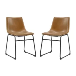 Set Of 2 Laslo Modern Upholstered Faux Leather Dining Chairs - Saracina Home 22 Set Of 2 Laslo Modern Upholstered Faux Leather Dining Chairs - Saracina Home -HOMCOM Store GUEST a575f745 32e2 4880 af78 c97be1dbada8
