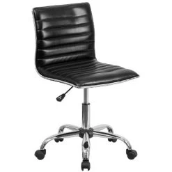 Emma And Oliver Low Back Designer Armless Ribbed Swivel Task Office Chair -HOMCOM Store GUEST a5fdbc2a a8ee 465c 8b7c a1b4987714d6