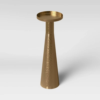 Alester Round Hammered Metal Drink Table Brass - Threshold™ 2 Alester Round Hammered Metal Drink Table Brass - Threshold™ - Image 2