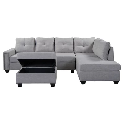 108" Reversible L-Shape Sectional Sofa Couch With Storage Ottoman-ModernLuxe 4 108" Reversible L-Shape Sectional Sofa Couch With Storage Ottoman-ModernLuxe - Image 4