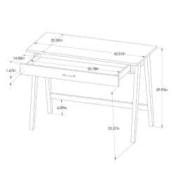 Paulo Wood Writing Desk With Drawer - Threshold™ -HOMCOM Store GUEST aa67f76e 579f 471c 9f59 5e52d395965b