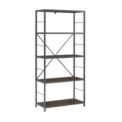63" 4 Shelf Industrial Transitional Tall Bookshelf - Saracina Home -HOMCOM Store GUEST ab82027f f17b 4ed3 b4bd 3cb00f9141d7