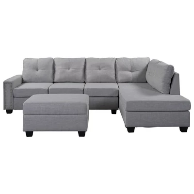 108" Reversible L-Shape Sectional Sofa Couch With Storage Ottoman-ModernLuxe 3 108" Reversible L-Shape Sectional Sofa Couch With Storage Ottoman-ModernLuxe - Image 3