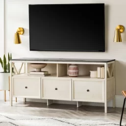 Farmhouse 3 Drawer Wood TV Stand For TVs Up To 65" - Saracina Home 34 Farmhouse 3 Drawer Wood TV Stand For TVs Up To 65" - Saracina Home -HOMCOM Store GUEST ad5f99fe 2f60 449b aee7 d2a5e5d0aae6
