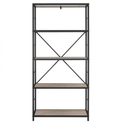 63" 4 Shelf Industrial Transitional Tall Bookshelf - Saracina Home -HOMCOM Store GUEST ae28e843 9ead 4866 887b 69c057f32e71