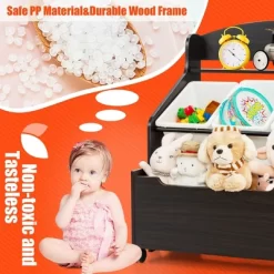 Costway Kids Wooden Toy Storage Unit Organizer W/Rolling Toy Box & Plastic Bins NaturalEspresso 18 Costway Kids Wooden Toy Storage Unit Organizer W/Rolling Toy Box & Plastic Bins NaturalEspresso -HOMCOM Store GUEST afc4f8c4 324e 4563 81ff d202841d1460