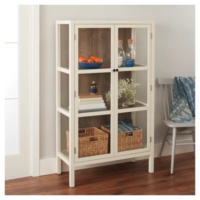 56.2" Hadley Library Cabinet With Glass Shell White - Threshold™ 1 56.2" Hadley Library Cabinet With Glass Shell White - Threshold™