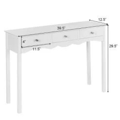Costway Console Table Hall Table Side Table Desk Accent Table 3 Drawers Entryway White 11 Costway Console Table Hall Table Side Table Desk Accent Table 3 Drawers Entryway White -HOMCOM Store GUEST b544da82 60f3 444c b5e9 c9af0d1179f6