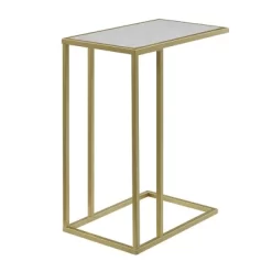 23" Modern Rectangle Two-Tone C Side Table With Metal Base - Saracina Home -HOMCOM Store GUEST b65b9434 3351 4d65 bc48 b2c7d25596f8