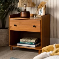 Set Of 2 Katie Transitional Tray Top 1 Drawer Solid Wood Nightstands Caramel - Saracina Home 15 Set Of 2 Katie Transitional Tray Top 1 Drawer Solid Wood Nightstands Caramel - Saracina Home -HOMCOM Store GUEST b6aafa3b 0da3 4e21 b5c1 30ffa8a85544