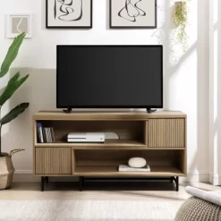 Modern Reeded Door Extendable TV Stand For TVs Up To 50" - Saracina Home 16 Modern Reeded Door Extendable TV Stand For TVs Up To 50" - Saracina Home -HOMCOM Store GUEST bf94a3de 05cc 4e30 8008 521b3ccde76b